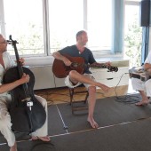 With Kamal and Almasto in Corfu Buddha Hall